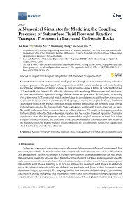 A Numerical Simulator for Modeling the Coupling Processes of Subsurface Fluid Flow and Reactive Transport Processes in Fractured Carbonate Rocks