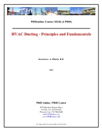 Course: Principle of Duct Design in HVAC Systems