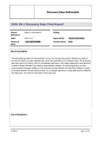D20: D6.1 Discovery Days Final Report