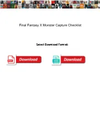 Final Fantasy X Monster Capture Checklist
