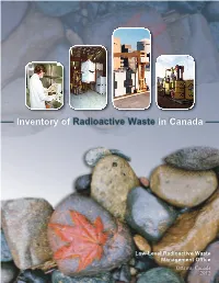 Inventory of Rad Waste in Canada 2012.Qxd