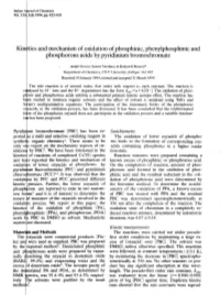 Kin~Tics and Mechanism of Oxidation of Phosphinic, Phenylphosphinic and Phosphorous Acids by Pyridinium Bromochromate