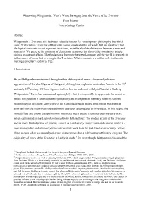 1 Winnowing Wittgenstein: What's Worth Salvaging from the Wreck Of