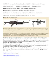 20 March 2012, Compiled By: Phil Cregeen Pattern: Minimi C 9 LMG
