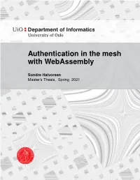 Authentication in the Mesh with Webassembly