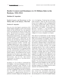Border-Crossers and Resistance to US Military Rule in the Ryukyus, 1945-1953