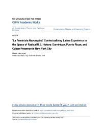 Contextualizing Latina Experience in the Space of Radical US History