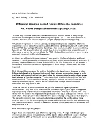 Differential Signaling Doesn't Require Differential