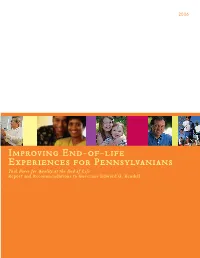 Improving End-Of-Life Experiences for Pennsylvanians