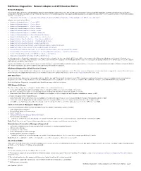 Netmotion Diagnostics - Network Adapter and GPS Receiver Matrix