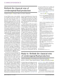 Rethink the Classical View of Cerebrospinal Fluid