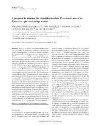 A Proposal to Rename the Hyperthermophile Pyrococcus Woesei As Pyrococcus Furiosus Subsp