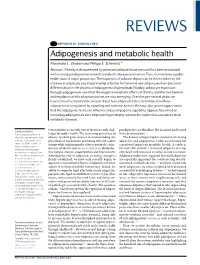 Adipogenesis and Metabolic Health