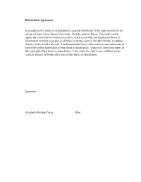 Distribution Agreement in Presenting This Thesis Or Dissertation As A