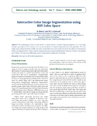 Interactive Color Image Segmentation Using HSV Color Space