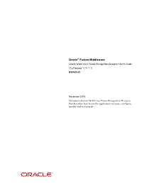 Oracle Webcenter Forms Recognition Designer User's Guide 11G Release 1 (11.1.1) E50187-02