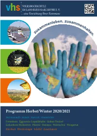 Programm Herbst/Winter 2020/2021