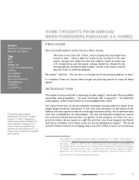 Home Thoughts from Abroad: When Foreigners Purchase U.S