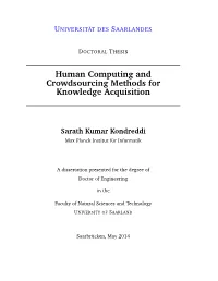 Human Computing and Crowdsourcing Methods for Knowledge Acquisition
