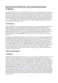 Instrumental Modifications and Extended Performance Techniques