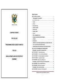 KWAHU AFRAM PLAINS SOUTH DISTRICT SUB- PROGRAMME 1.3 Planning, Budgeting and Coordination