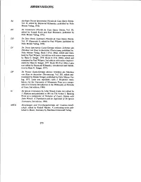 Notes to the Interpretive Study Longer Latin Passages That Stand by Them- Selves Are Not Italicized