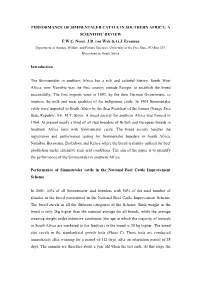 Performance of Simmentaler Cattle in Southern Africa: a Scientific Review F.W.C
