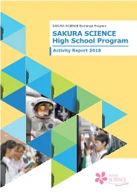 SAKURA SCIENCE High School Program Activity Report 2018