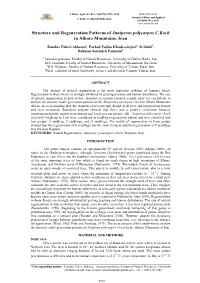 Structure and Regeneration Patterns of Juniperus Polycarpos C.Koch in Alborz Mountains, Iran