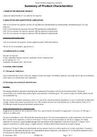 Summary of Product Characteristics