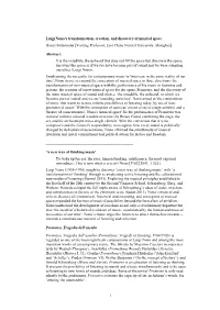 1 Luigi Nono's Transformation, Creation, and Discovery of Musical Space
