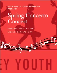 2021 Spring Concerto Concert Program