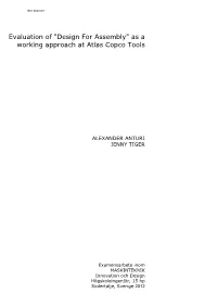 Design for Assembly" As a Working Approach at Atlas Copco Tools