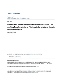 Fairness As a General Principle of American Constitutional Law: Applying Extra-Constitutional Principles to Constitutional Cases in Hendricks and M.L.B