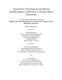 Field Assessment of Avian Mercury Exposure in the Bay-Delta Ecosystem