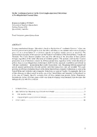 Residuum of Powers’ in the Great Anglo-American Federations: a Neo-Bagehotian-Coasean Gloss