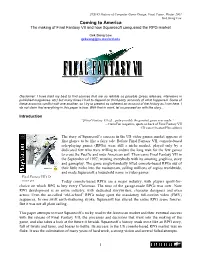 The Story of Final Fantasy VII and How Squaresoft