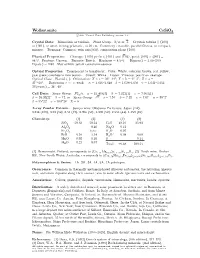Wollastonite Casio3 C 2001 Mineral Data Publishing, Version 1.2 ° Crystal Data: Monoclinic Or Triclinic
