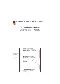 Classification of Strabismus