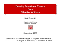 Density Functional Theory from Effective Actions