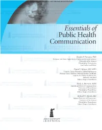 Essentials of Public Health Communication