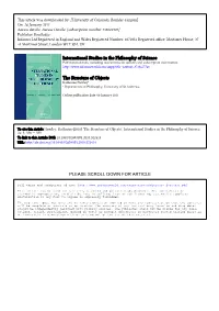 International Studies in the Philosophy of Science the Structure of Objects
