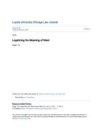 Legalizing the Meaning of Meat