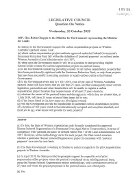LEGISLATIVE COUNCIL Question on Notice