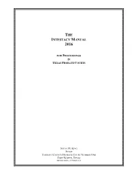The Intestacy Manual 2016