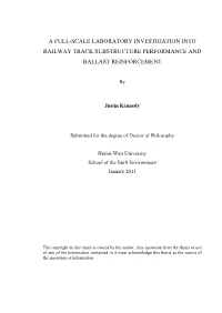 A Full-Scale Laboratory Investigation Into Railway Track Substructure Performance and Ballast Reinforcement