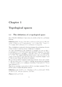 Chapter 1 Topological Spaces