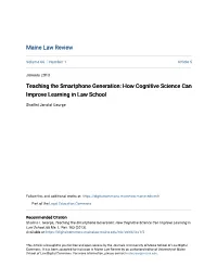 How Cognitive Science Can Improve Learning in Law School