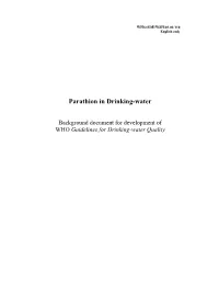 Parathion in Drinking-Water