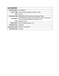 REVISED 2020 Power Source Disclosure Filing
